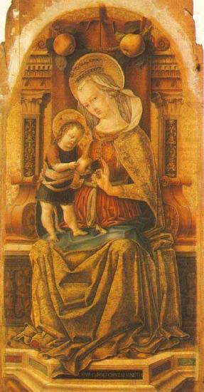 CRIVELLI, Carlo Virgin and Child Enthroned around china oil painting image